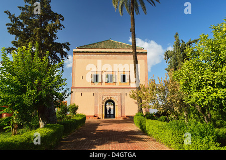 Saadian garden pavilion, La Menara (Menara Gardens), Marrakesh, Morocco, North Africa Stock Photo