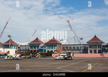 Bali Ngurah Rai International Airport in Denpasar with ongoing construction in early 2013 Stock Photo