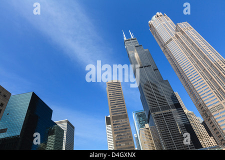 Chicago skyscrapers including the Willis Tower, formerly the Sears Tower, Chicago, Illinois, USA Stock Photo