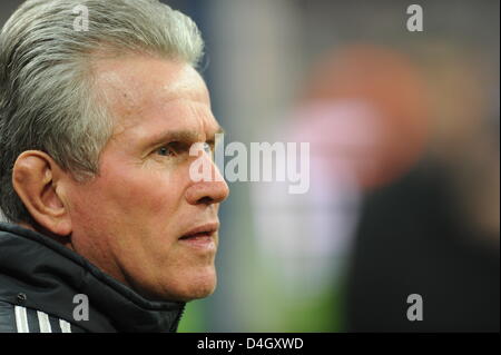 Munich, Germany. 13th March 2013. Munich's coach Jupp Heynckes is seen before the UEFA Champions League soccer round of sixteen between FC Bayern Munich and Arsenal FC at Fußball Arena München in Munich, Germany, 13 2012. Photo: Marc Müller dpa /Alamy Live News Stock Photo
