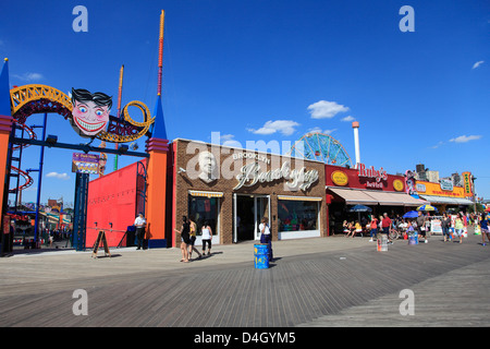 Boardwalk, Coney Island, Brooklyn, New York City, USA Stock Photo