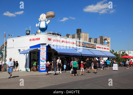 Boardwalk, Coney Island, Brooklyn, New York City, USA Stock Photo