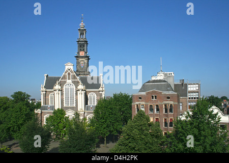 The Netherlands Holland Amsterdam Prinsengracht 279-281 Westerkerk Church Golden Age 1620-1631 Architect Hendrick de Keyser Stock Photo