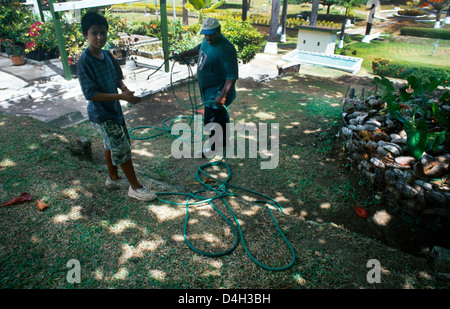 Scarborough Tobago Botanical Gardens Gardeners Stock Photo