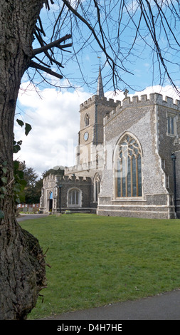 St Mary The Virgin Parish Church Ware, Herts in the sun. Stock Photo