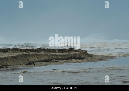 St Lucia, KwaZulu-Natal, South Africa, extreme sea conditions, Umfolozi river mouth, cyclone Katrina, 2012, beach, landscape Stock Photo