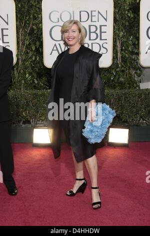 Actress Emma Thompson arrives for the 66th Annual Golden Globe Awards at the Beverly Hilton Hotel in Beverly Hills, California, USA, 11 January 2009. The Golden Globes honour excellence in film and television. Photo: Hubert Boesl Stock Photo