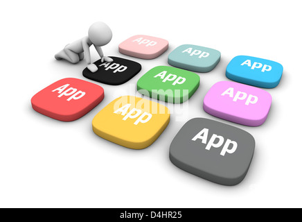 Apps are the software applications on today's mobile devices Stock Photo
