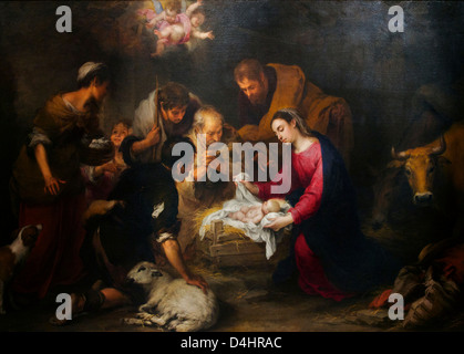 Adoration of the Shepherds, by Bartolome Esteban Murillo, circa 1665, Wallace Collection, London, England, UK, GB Stock Photo