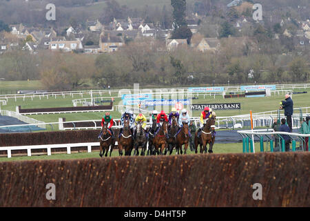 Cheltenham, UK. 13th March 2013.  Runners and riders during the race. Credit:  dpa picture alliance / Alamy Live News Stock Photo