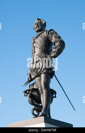 Statue of Sir Francis Drake on Plymouth Hoe Stock Photo