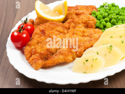 Selective focus on the vienna steak Stock Photo