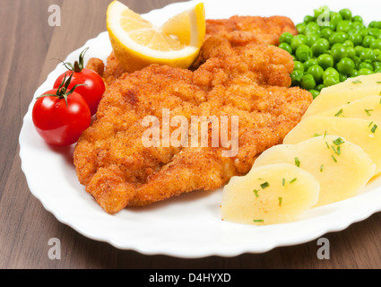 Selective focus on the vienna steak Stock Photo