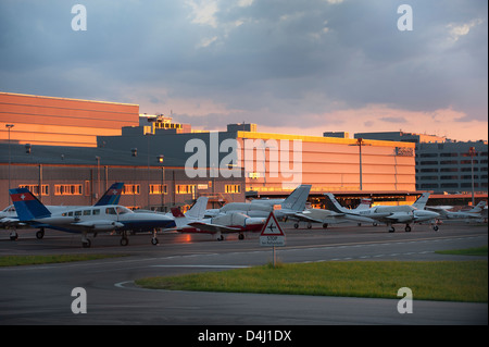 Zurich, Switzerland, the Zurich airport on aircraft Stock Photo