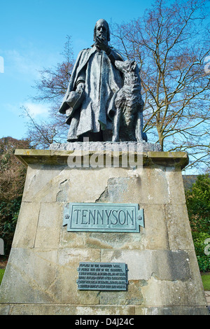 Tennyson statue by George Frederic Watts outside the cathedral Lincoln Lincolnshire England Stock Photo