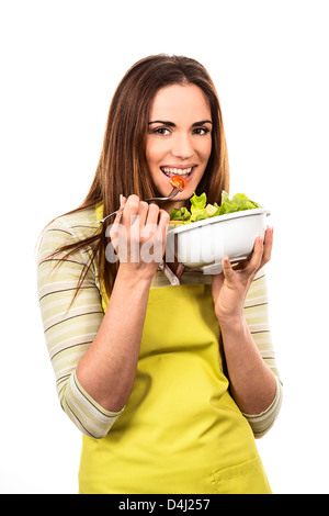 eating salad Stock Photo