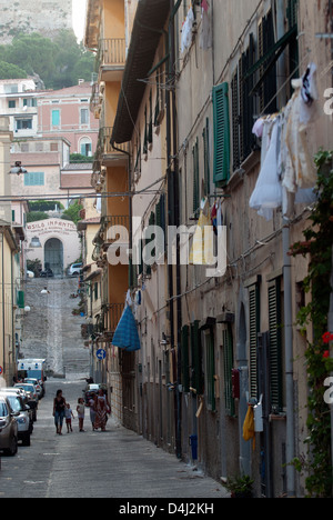 Portoferraio, Italy, narrow streets in the old town of Portoferraio Stock Photo