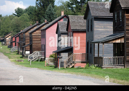 ROWS OF HOMES HISTORIC ECKLEY MINERS VILLAGE MUSEUM WEATHERLY POCONOS PENNSYLVANIA USA Stock Photo