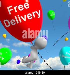 Free Delivery Balloons Shows No Charge Or Gratis To Deliver Stock Photo