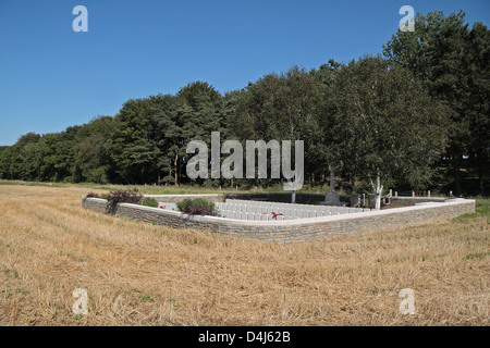 The CWGC Railway Hollow Cemetery close to the Sheffield Memorial Park, Hebuterne, nr Serre, Somme, France. Stock Photo