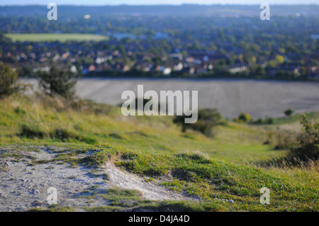 View from the top of Warden Hill, looking over Luton, Bedfordshire, England. Stock Photo