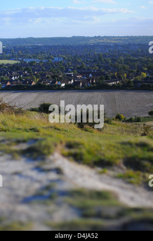 View from the top of Warden Hill, looking over Luton, Bedfordshire, England. Stock Photo