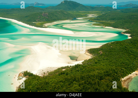 Aerial of Hill Inlet, Whitsunday Island, Queensland, Australia Stock Photo