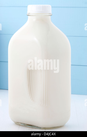 Delicious, nutritious and fresh half gallon Milk Bottle. Stock Photo