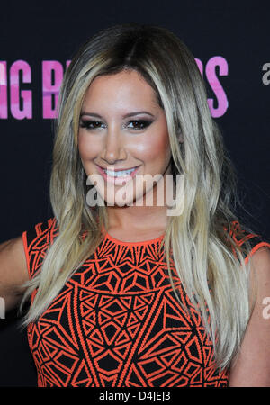 Los Angeles, California, USA. 14th March 2013. Ashley Tisdale arrives at the film premiere for 'Spring Breakers' at the Arclight Cinema Hollywood.  Credit:  Sydney Alford / Alamy Live News Stock Photo