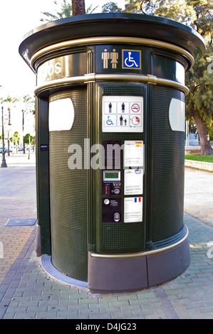 Public pay lavatory in the street in Cordoba, Andalucia, Spain Stock Photo