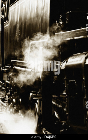 Close up of old steam train Stock Photo