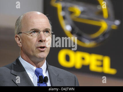 Carl-Peter Forster, CEO of General Motors Europe, pictured during the presentation of Opel?s electric-powered Ampera at the 79th Geneva Motor Show in Geneva, Switzerland, 03 March 2009. Photo: Marijan Murat Stock Photo