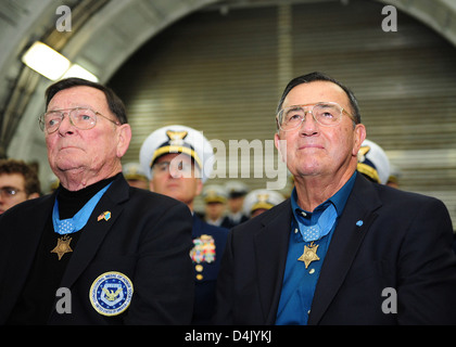 Medal of Honor ceremony on CGC Munro Stock Photo