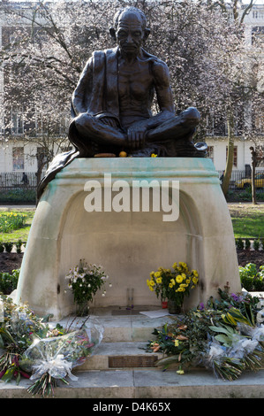 The statue of Mahatma Gandhi in Tavistock Square, Bloomsbury, London. Stock Photo