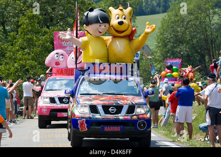 Tour de France pre-race caravan Stock Photo