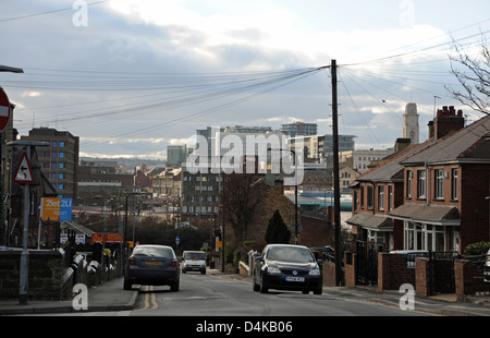 View overlooking Barnsley town centre Yorkshire UK Stock Photo