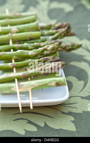 Stalks of asparagus ready for the barbecue Stock Photo