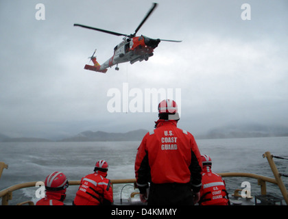 AirSta Sitka helo crew hoist training Stock Photo