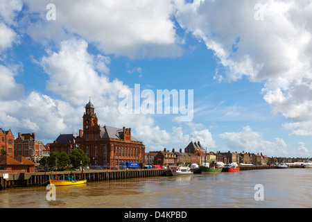 River Yare At South Quay, Port Of Great Yarmouth, England. Vintage ...