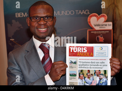 Portugal, Lisbon: Angola stand at Tourism Fair BTL Stock Photo