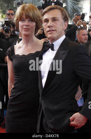 Austrian Christoph Waltz and partner Judith Holste arrive  for the premiere the film ?Coco Chanel & Igor Stravinsky? during the closing night of the 2009 Cannes Film Festival in Cannes, France, 24 May 2009. Waltz was honored with the ?Best Actor Award? for his role in the film ?Inglourious Basterds? at the 62nd Cannes Film Festival. Photo: Hubert Boesl Stock Photo