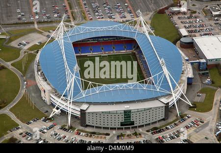 aerial view of Bolton Wanderers' University of Bolton Stadium Stock Photo