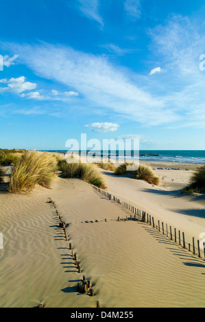 The Espiguette, Beach in Camargue,Languedoc Roussillon,France Stock Photo