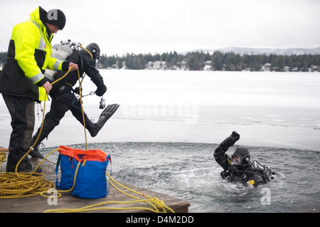 Cold Water Ice Diving Course Stock Photo