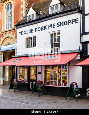 Ye Olde Pie Shoppe (Dickinson and Morris) on Nottingham Street in Melton Mowbray, Leicestershire, UK Stock Photo