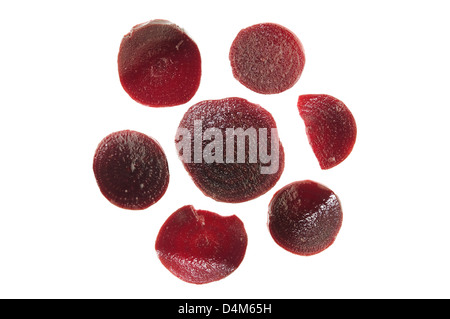 pickled beets slices on a white background Stock Photo