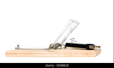 A mouse trap with portable driver on it Stock Photo