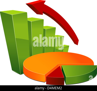 Graph and pie chart Stock Photo