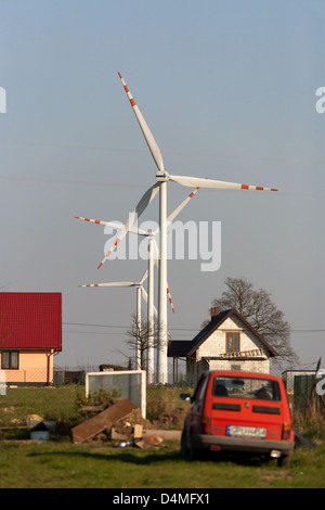 Lebcz, Poland, wind wheels in Poland are still rare Stock Photo