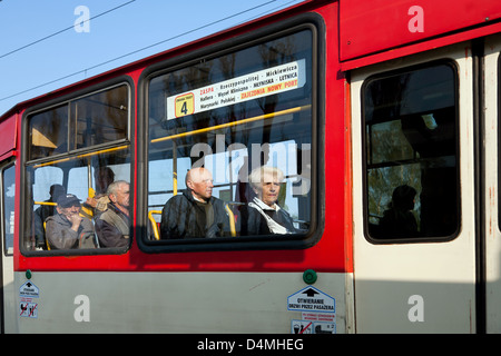 Gdansk, Poland, people in the tram Stock Photo